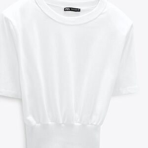 Zara White Short Sleeve Top